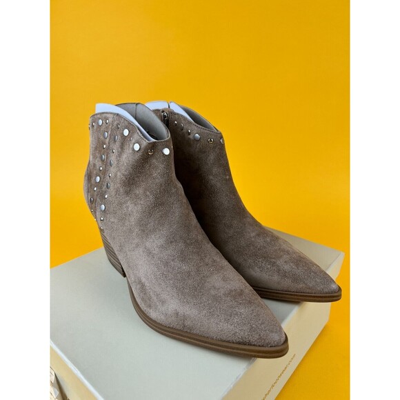 Marc Fisher LTD Deni Booties Ankle Boots Womens 10 M Brown Suede Studded NWB - Picture 9 of 12